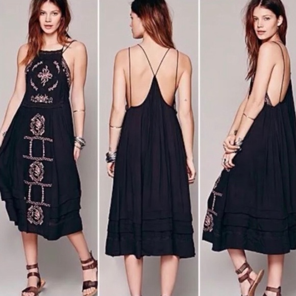 Free People Black DIAMONDS IN THE SKY Midi - Picture 3 of 14